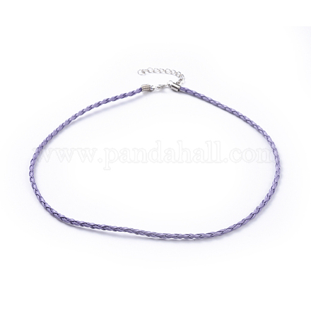 Trendy Braided Imitation Leather Necklace Making NJEW-S105-006-1