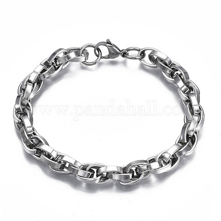 201 bracelet chaîne de corde en acier inoxydable pour hommes femmes BJEW-S057-74-1