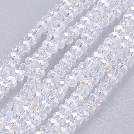 Electroplate Glass Beads Strands EGLA-R048-3mm-01-1