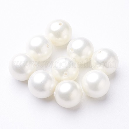 Polished Shell Pearl Round Beads X-SP10MM701-1