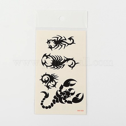 Mixed Scorpion Shapes Body Art Removable Fake Temporary Tattoos Paper Stickers X-AJEW-O010-03-1