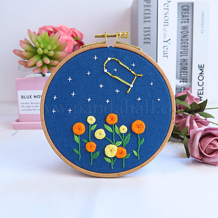 Flower & Constellation Pattern 3D Bead Embroidery Starter Kits DIY-P077-083-1