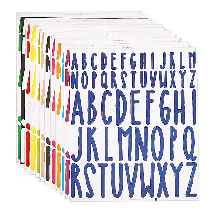 Globleland 12 Blatt 12 Stile PVC Alphabet Briefkasten dekorative Aufkleber STIC-GL0001-04-1