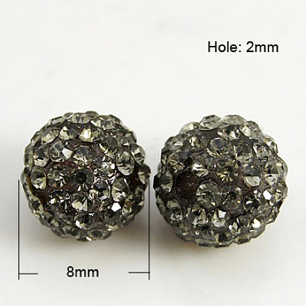 Abalorios de resina de Diamante de imitación X-RB-A025-8mm-A12-1