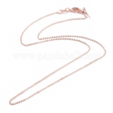 Brass Cable Chain Necklaces NJEW-E151-03RG-1