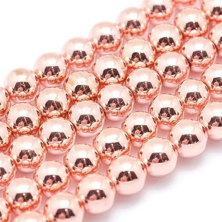 Chapelets de perles en hématite synthétique sans magnétiques G-L485-01E-RG-1