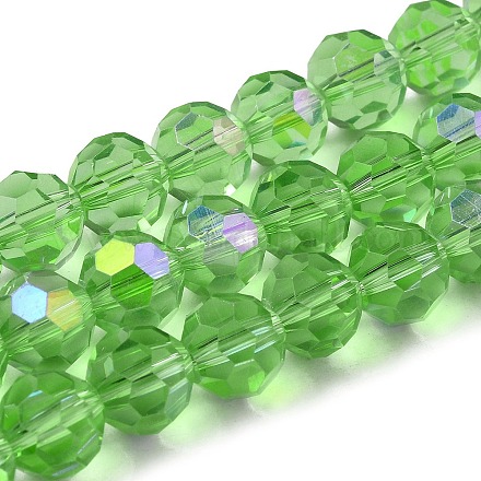 Chapelets de perles en verre transparent électrolytique EGLA-A035-T10mm-L09-1