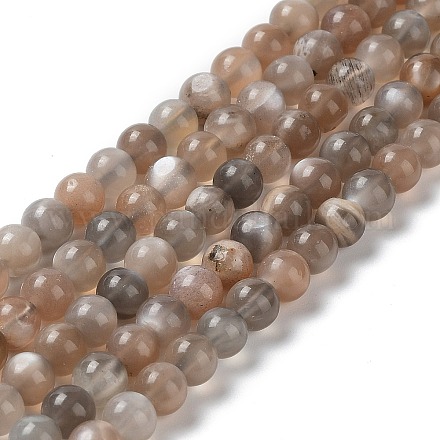 Brins de perles de pierre de lune grise naturelle G-F632-24-02-01-1