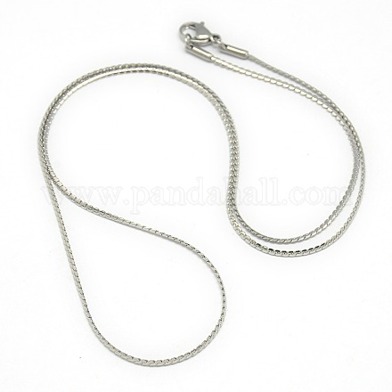 Unisex de moda 304 de acero inoxidable collares de cadena serpentina NJEW-L043-49P-1