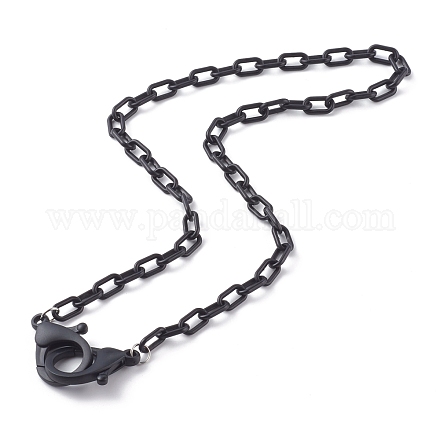 Personalized Opaque Acrylic Cable Chain Necklaces NJEW-JN03432-12-1