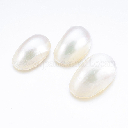 Natural White Shell Mother of Pearl Shell Cabochons SSHEL-P014-01B-1