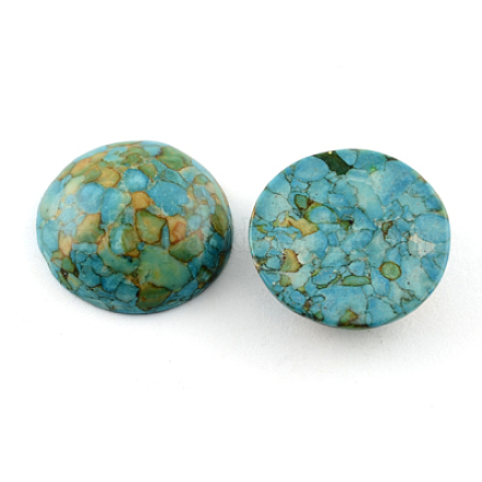 Dôme cabochons turquoise synthétique TURQ-R021D-10mm-02-1