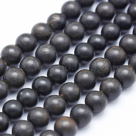 Natürliche Perlen aus Ebenholz WOOD-P011-03-10mm-1