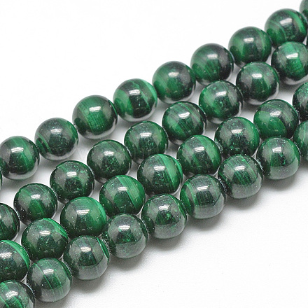 Natur Malachit Perlen Stränge G-S264-14-10mm-1