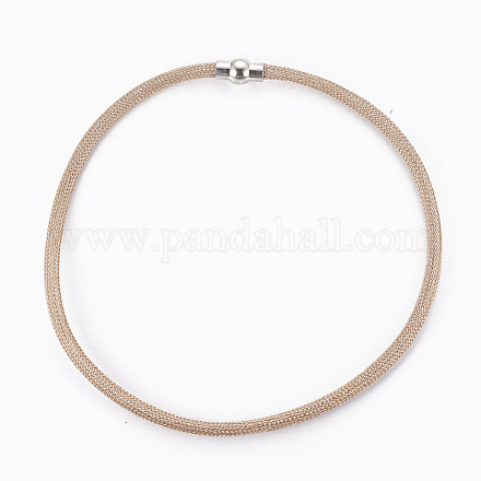 Brass Mesh Chain Necklaces NJEW-F197-01D-1