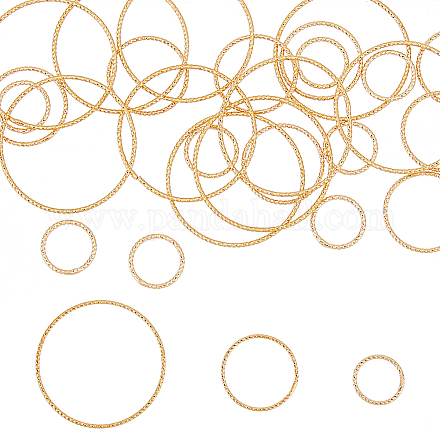 Hobbiesay 30 pièces 3 anneaux de liaison en laiton de style FIND-HY0001-61-1
