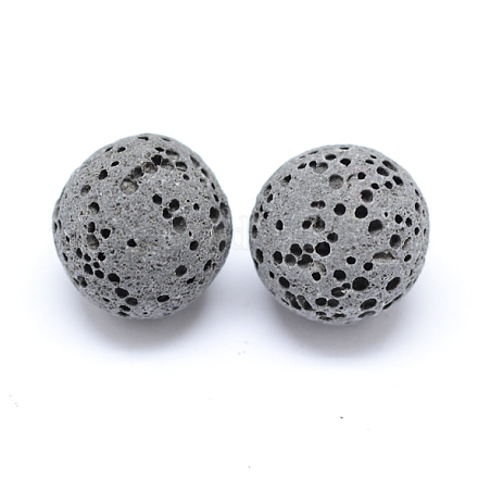 Perles de pierre de lave naturelle non cirées G-F325-10mm-18-1