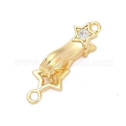 Замки из латуни с микропейвом и прозрачным фианитом KK-U059-01G-1