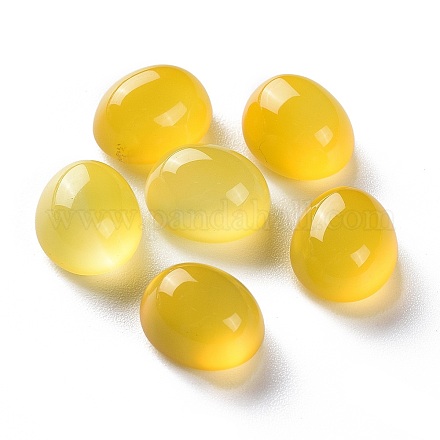 Cabochons en agate jaune naturelle G-H231-07-1