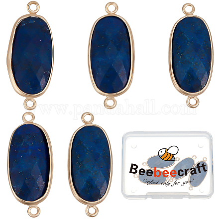 Beebeecraft-abalorios de conector de lapislázuli natural G-BBC0001-35B-1