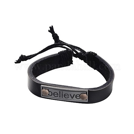 Imitation Leather Cord Bracelets BJEW-F168-05B-1