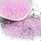 6/0 Inside Colours Fringe Glass Seed Beads, Teardrop, Pearl Pink, 4.5~5x3.5~4x4~5mm, Hole: 1mm, about 88pcs/10g
