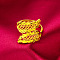 Alloy Cuff Rings for Women, Leaf, Golden, 15~20mm