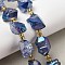 Electroplated Raw Rough Natural Amethyst Beads Strands, with Seed Beads, Nuggets, Dark Blue, 13~20x12~14.5x11~14mm, Hole: 1.2~1.4mm, about 9pcs/strand, 6.89''~7.09''(17.5~18cm)
