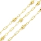 Brass Figaro Chains, Round, Soldered, with Spool, Real 18K Gold Plated, 6.5x2.5x0.5mm