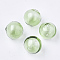 Handmade Blown Glass Beads, Round, Light Green, 14x14mm, Hole: 1~2mm