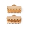 304 Stainless Steel Ribbon Crimp Ends, Rectangle, Real 18K Gold Plated, 8x13mm, Hole: 4x1.5mm