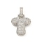 Brass Micro Pave Clear Cubic Zirconia Pendants, Platinum, Letter T, 31x20x5mm, Hole: 3x6mm