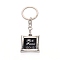 Mini Alloy Keychains, Photo Frame, Square, Platinum, 10.5cm