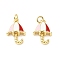 Brass Enamel Charms, with Jump Rings, Umbrella Charms, Rack Plating, Real 18K Gold Plated, Lead Free & Cadmium Free, Long-Lasting Plated, Colorful, 15x10x4mm, Hole: 2.2mm
