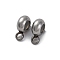 201 Stainless Steel Tube Bails,with Silicone Seal Ring, Flat Round, Stainless Steel Color, 8.5x6x3mm, Hole: 1.2/1.8mm