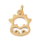 304 Stainless Steel Pendants, Twelve Chinese Zodiac Charms, with Jump Ring, Cattle, 13x11x0.9mm, Hole: 3.1mm