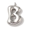 Non-Tarnish Ion Plating(IP) 304 Stainless Steel Pendants, Balloon Letter Charm, Stainless Steel Color, Letter B, 25.5x15.5x6mm, Hole: 2mm