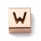 Ion Plating(IP) 304 Stainless Steel Square Slide Charms, Rose Gold, Letter W, 9x8x4mm, Hole: 3.5x8.5mm