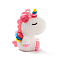 PVC Opaque Plastic Big Pendants, Unicorn, White, 51x35x22.5mm, Hole: 2mm