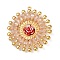 304 Stainless Steel and Resin Flower Pendants, with Acrylic Beads, PeachPuff, 40.5x37.5x7.5mm, Hole: 1.6mm