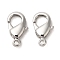 Rack Plating Brass Lobster Claw Clasps, Long-Lasting Plated, Lead Free & Cadmium Free, Platinum, 10x5.5x2mm, Hole: 1mm