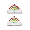 304 Stainless Steel Charms, with Enamel, Cloud & Rainbow Charm, Stainless Steel Color, 10x15x1.5mm, Hole: 1mm
