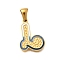304 Stainless Steel Pendants, with Enamel, Ion Plating(IP), Laser Cut, Real 18K Gold Plated, Letter L, 17.5x13.5x1.5mm, Hole: 5.5x2.5mm