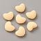 Silicone Beads, Heart, Blanched Almond, 16x20x9.5mm, Hole: 2mm