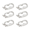 6Pcs Rack Plating Brass Micro Pave Cubic Zirconia Twister Clasps, Lead Free & Cadmium Free, Platinum, 19x9.5x3mm