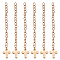 304 Stainless Steel Chain Extender, Curb Chain, with Charms, Cross, Golden, 62.5mm