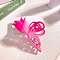 Plastic Claw Hair Clips, Two Tone, Butterfly, Deep Pink, 110x70mm