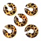 Resin Cabochons, with Leopard Print Pattern, Letter C, 29x29.5x10mm