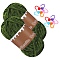 Wool Chunky Chenille Yarn, for Weaving, Knitting & Crochet, with Locking Stitch Marker, Olive Drab, 3mm, about 131.23 Yards(120m)/Skein