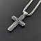 Hip-hop Stainless Steel Cross Pendant Nnecklaces for Men, Stainless Steel Color